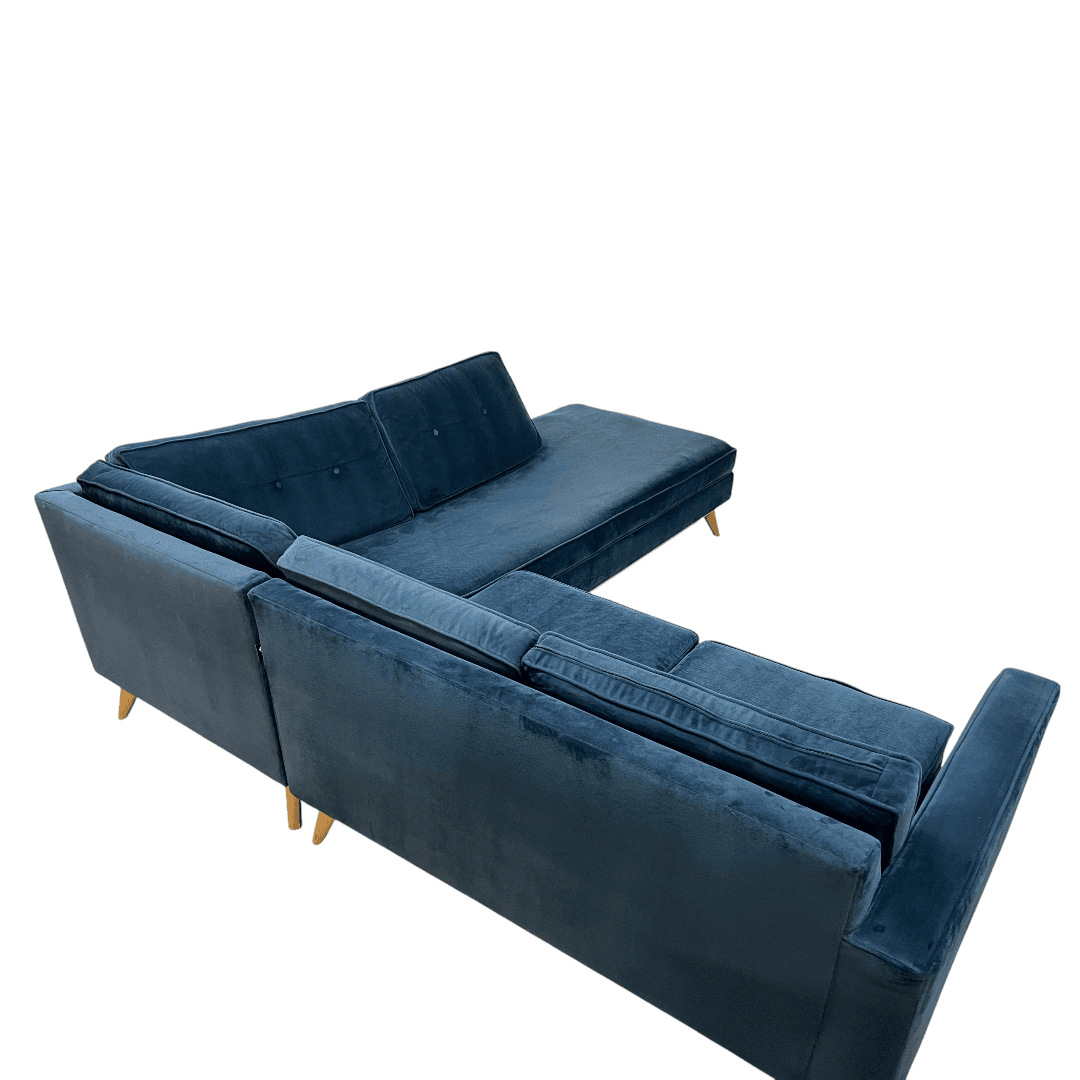 Etsy Artisan Blue Velvet Couch - Thumbnail 16