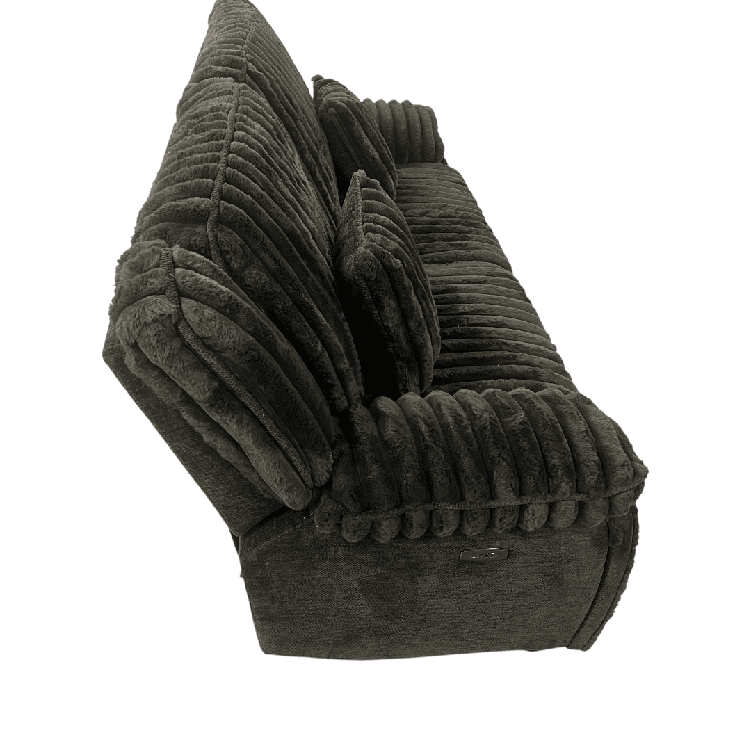 Mercer41 Rabbit Fur Power Reclining Sofa Couch With USB Charger And Cup Holder - Thumbnail 16