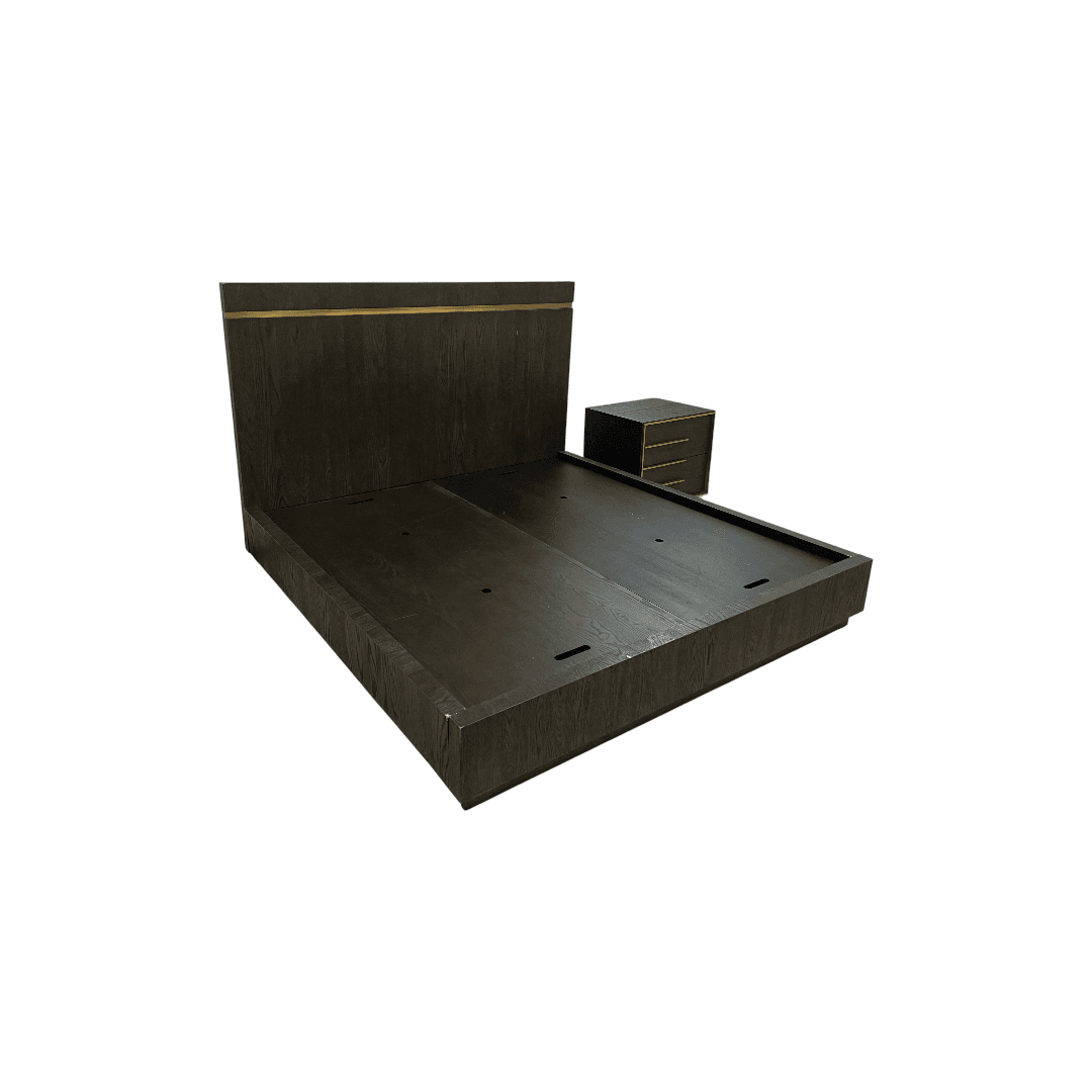 Restoration Hardware Bezier Panel King Bed and Closed Nightstand Set - Thumbnail 4