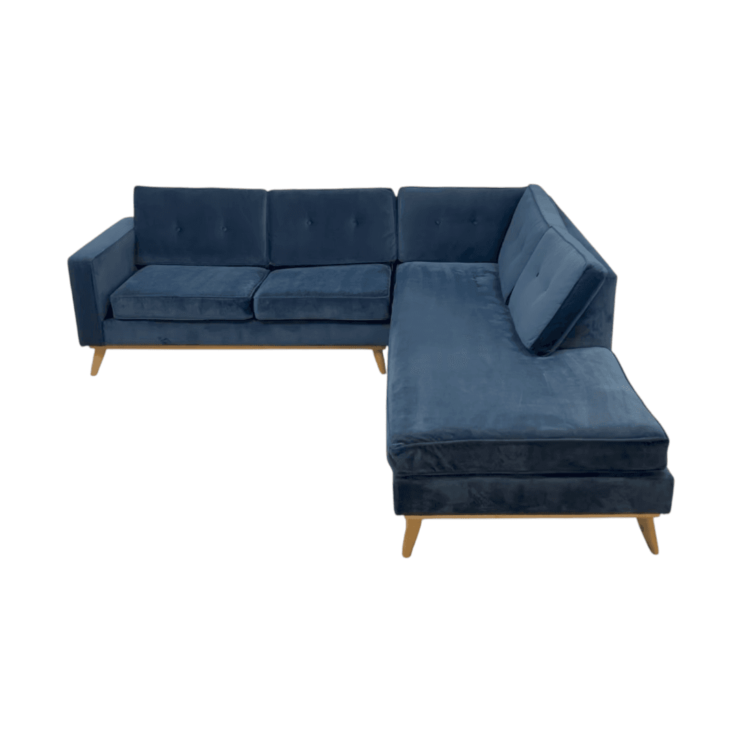 Etsy Artisan Blue Velvet Couch - Thumbnail 12
