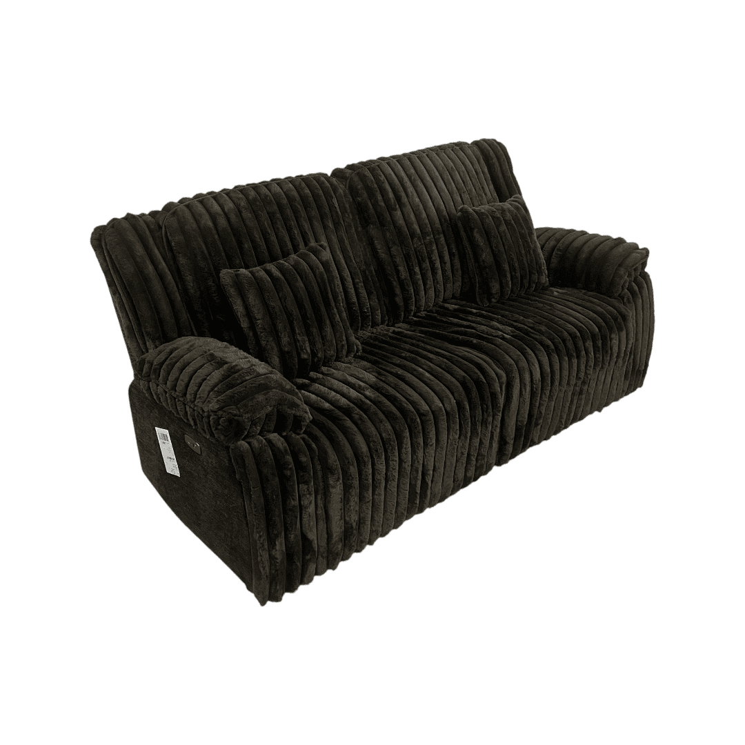 Mercer41 Rabbit Fur Power Reclining Sofa Couch With USB Charger And Cup Holder - Thumbnail 7