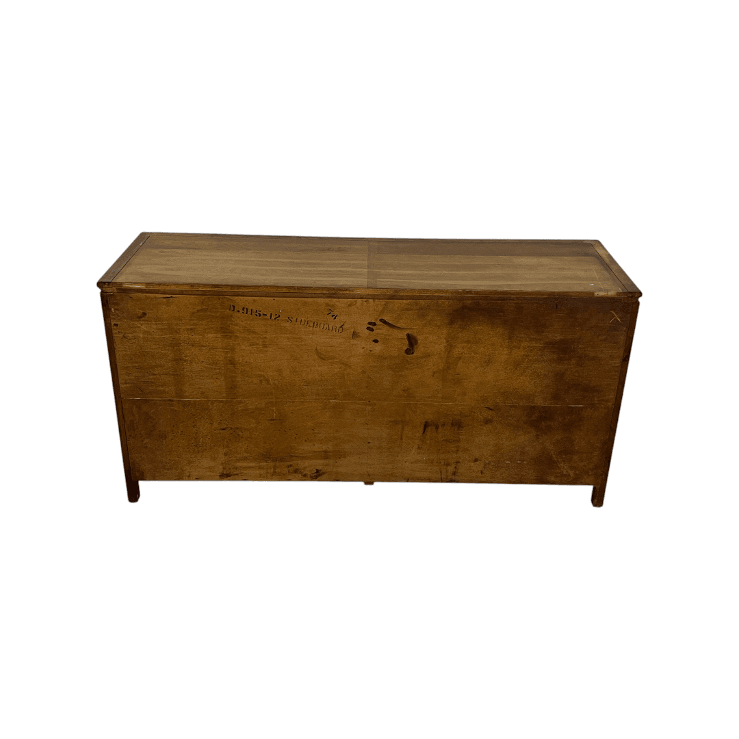 Diamond Parquet Pecan Wood Hollywood Regency Credenza - Thumbnail 22