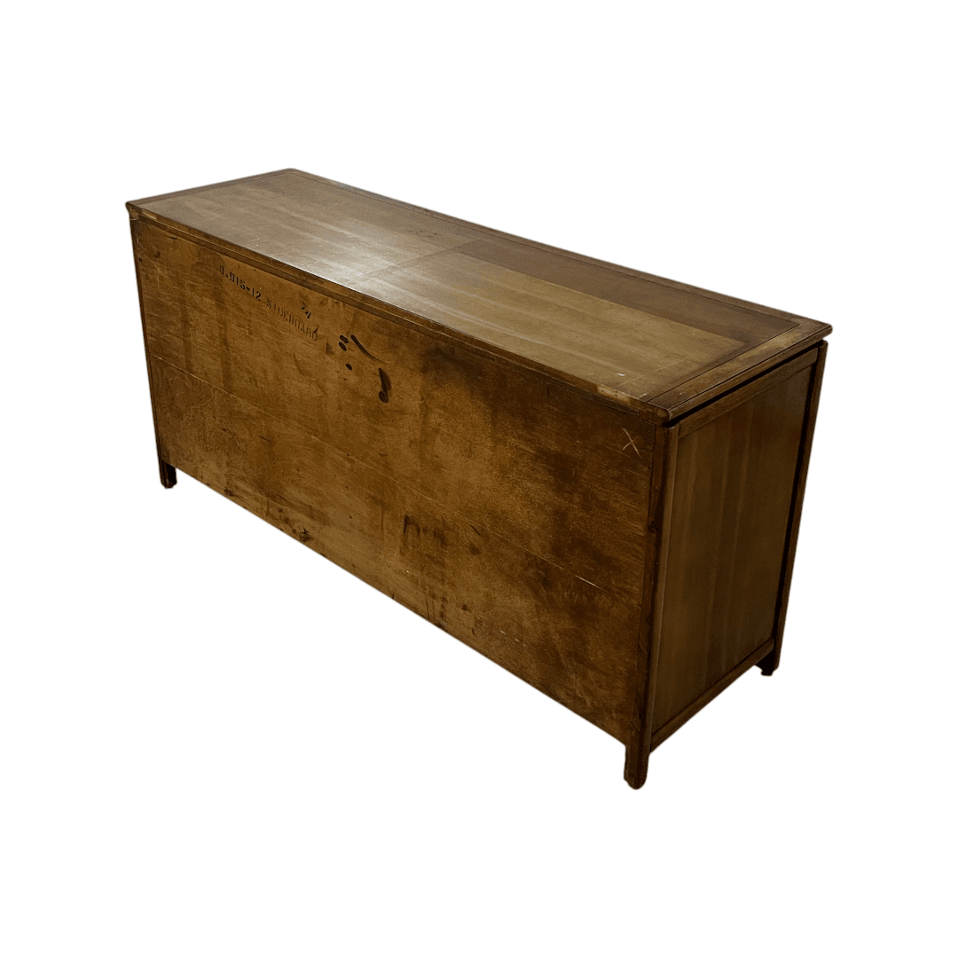 Diamond Parquet Pecan Wood Hollywood Regency Credenza - Thumbnail 23
