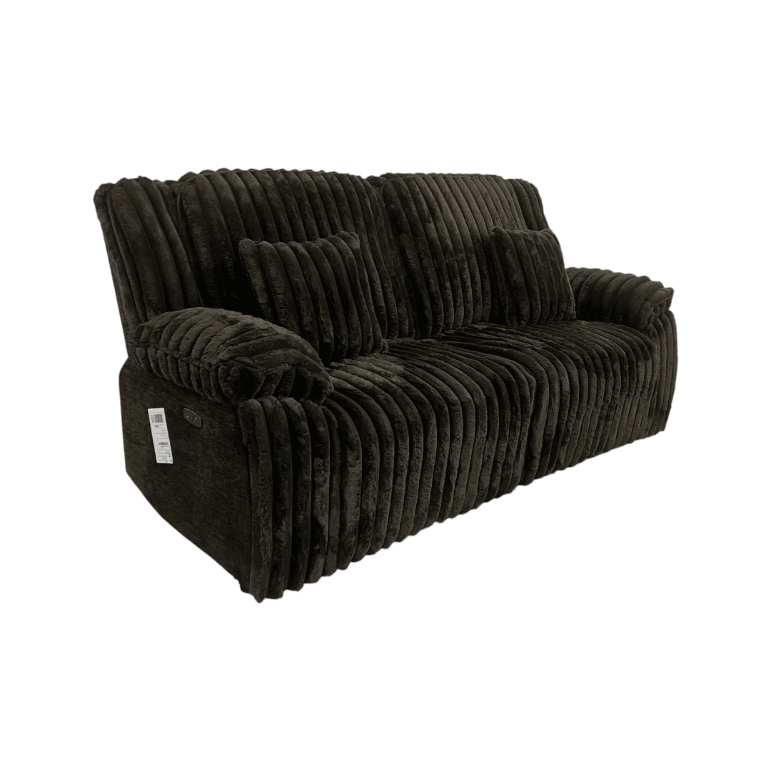 Mercer41 Rabbit Fur Power Reclining Sofa Couch With USB Charger And Cup Holder - Thumbnail 8