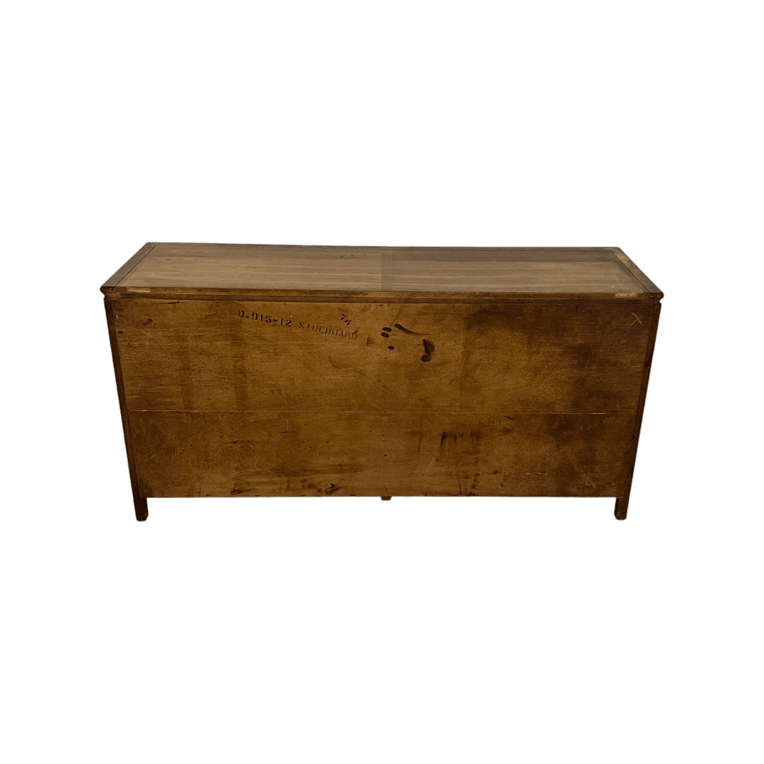 Diamond Parquet Pecan Wood Hollywood Regency Credenza - Thumbnail 21