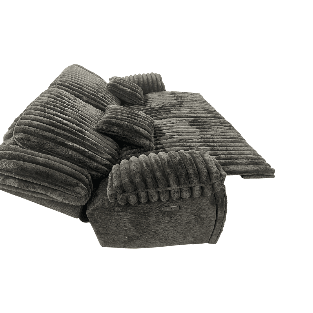 Mercer41 Rabbit Fur Power Reclining Sofa Couch With USB Charger And Cup Holder - Thumbnail 27