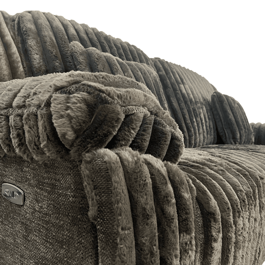 Mercer41 Rabbit Fur Power Reclining Sofa Couch With USB Charger And Cup Holder - Thumbnail 31