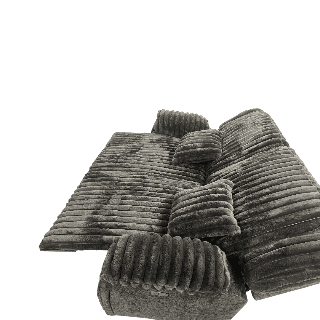 Mercer41 Rabbit Fur Power Reclining Sofa Couch With USB Charger And Cup Holder - Thumbnail 34