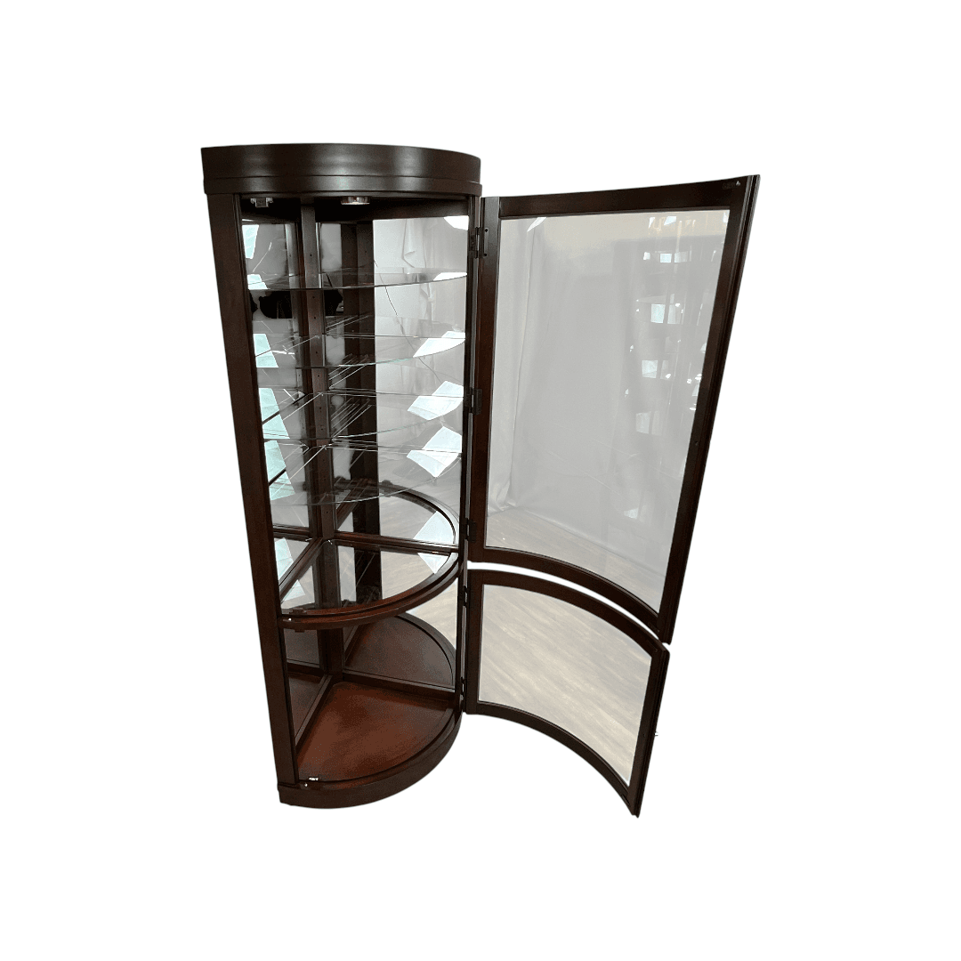 Pulaski Poplar Wood Cherry Brown Curio Display Cabinet - Thumbnail 8