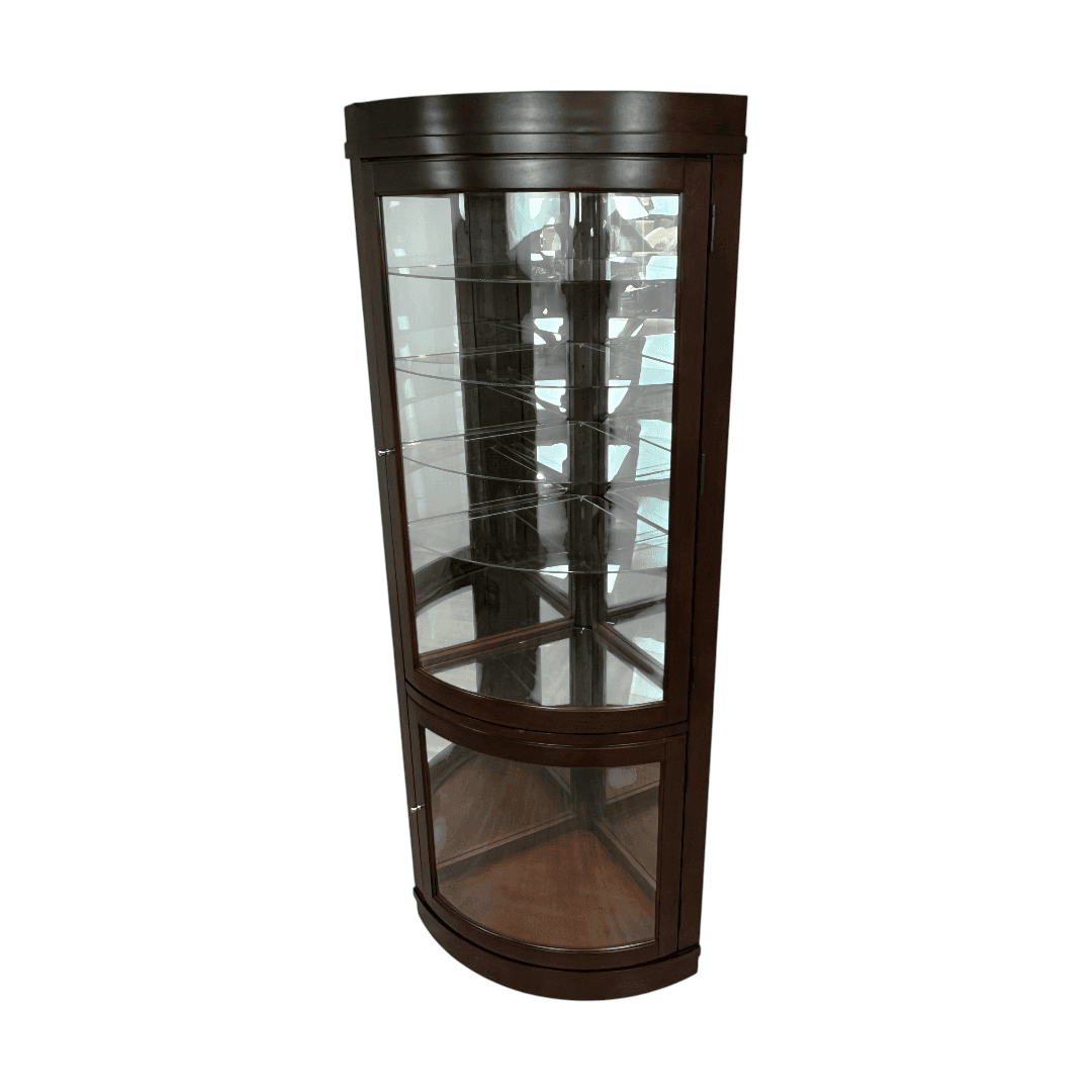 Pulaski Poplar Wood Cherry Brown Curio Display Cabinet - Thumbnail 2