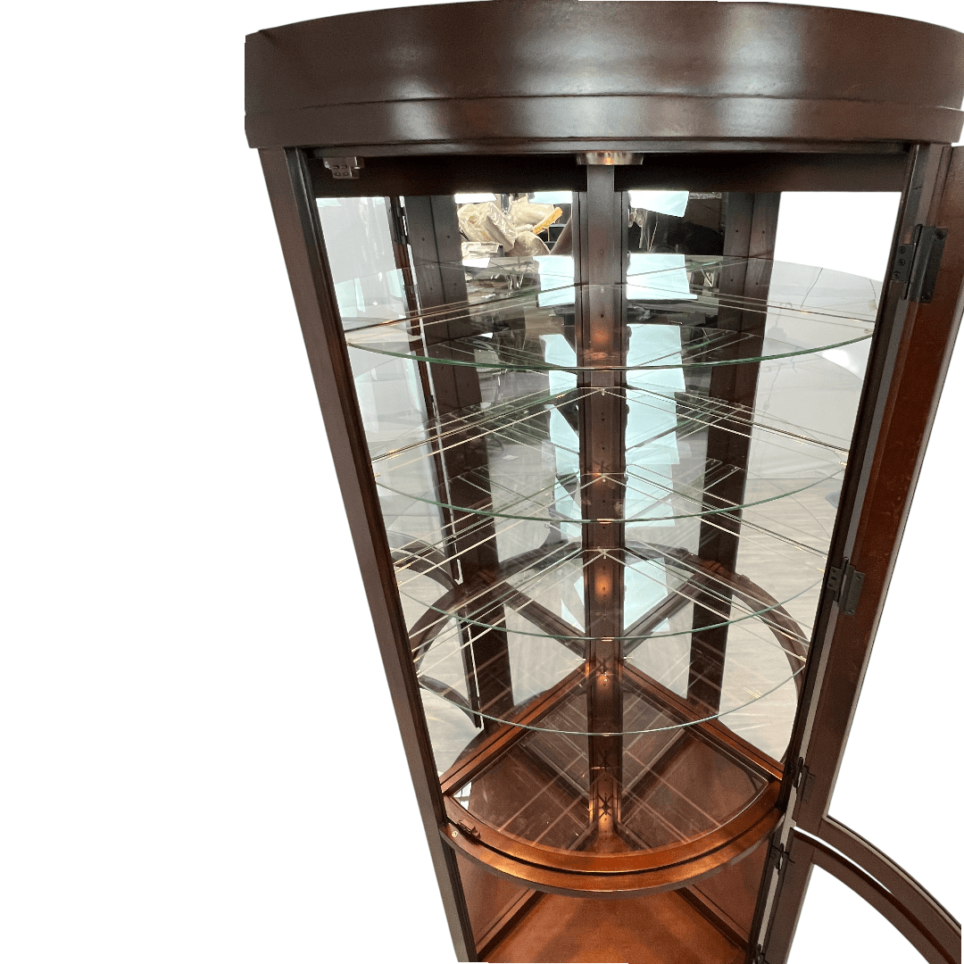 Pulaski Poplar Wood Cherry Brown Curio Display Cabinet - Thumbnail 9