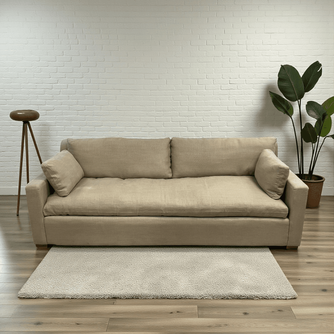 Restoration Hardware Belgian Track Arm Bench - Image 1