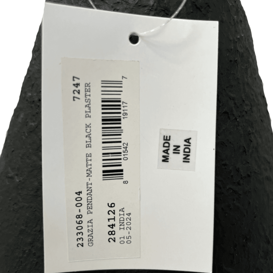 Four Hands Grazia Pendant - Matte Black Plaster - Thumbnail 8