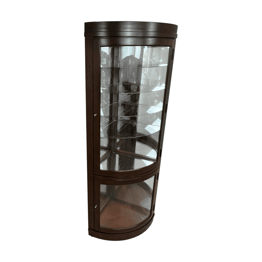 Pulaski Poplar Wood Cherry Brown Curio Display Cabinet - Thumbnail 3