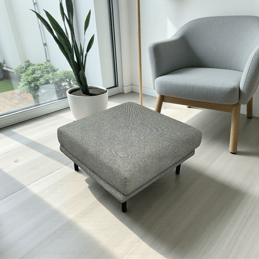 Burrow Field Ottoman - Stone Gray - Image 1