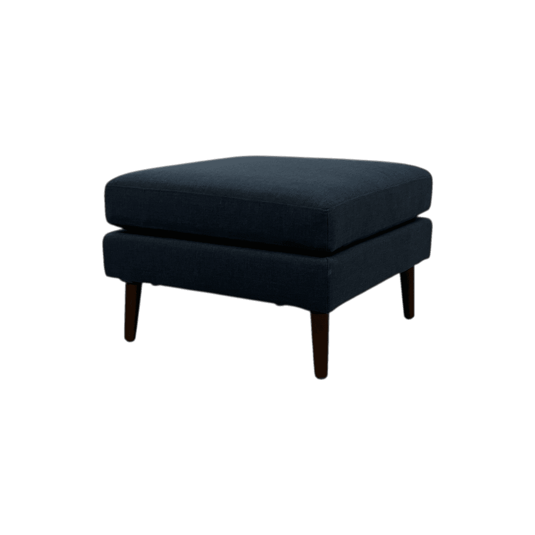 Burrow Nomad Ottoman - Navy Blue with Walnut Wood Leg Finish - Thumbnail 8