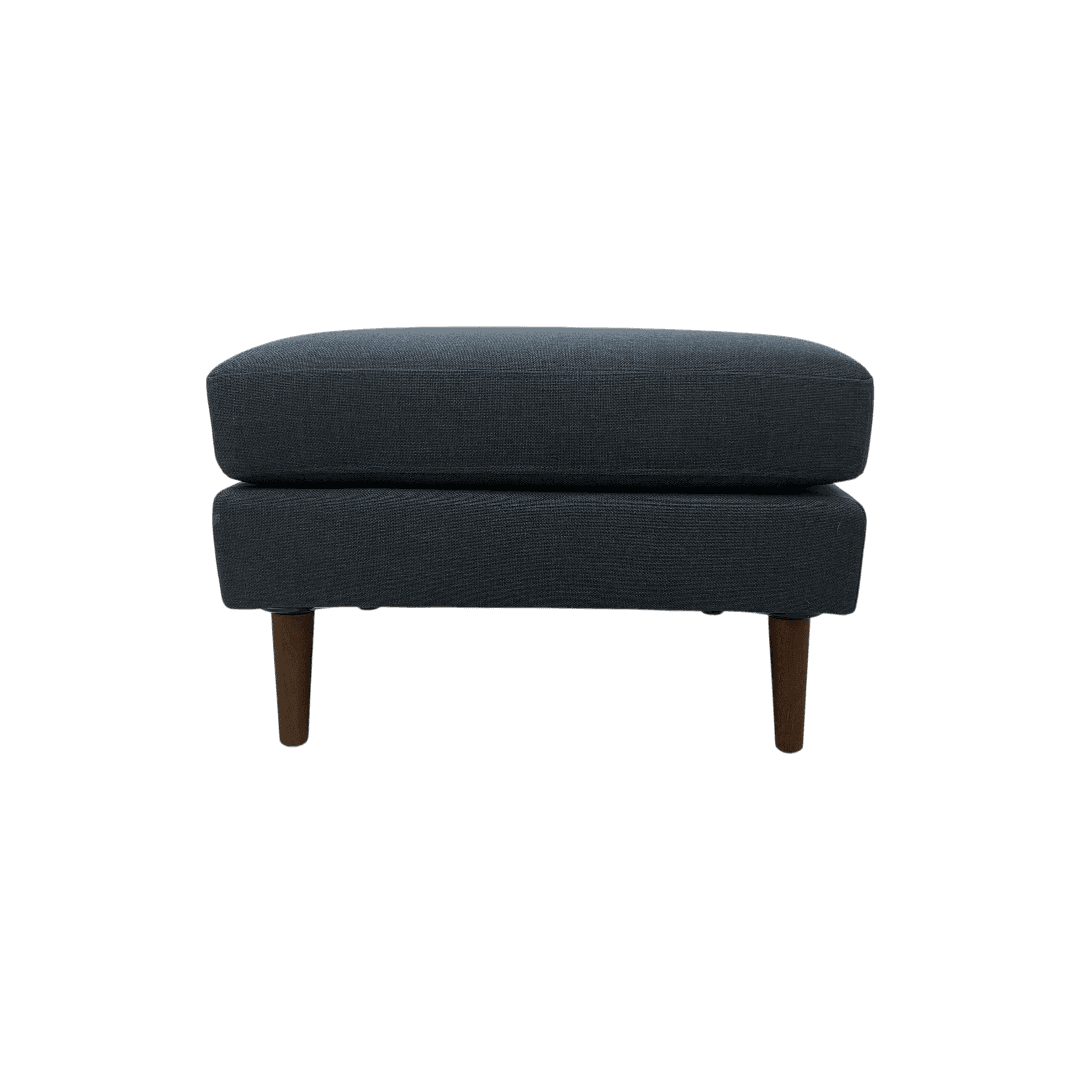 Burrow Nomad Ottoman - Navy Blue with Walnut Wood Leg Finish - Thumbnail 7