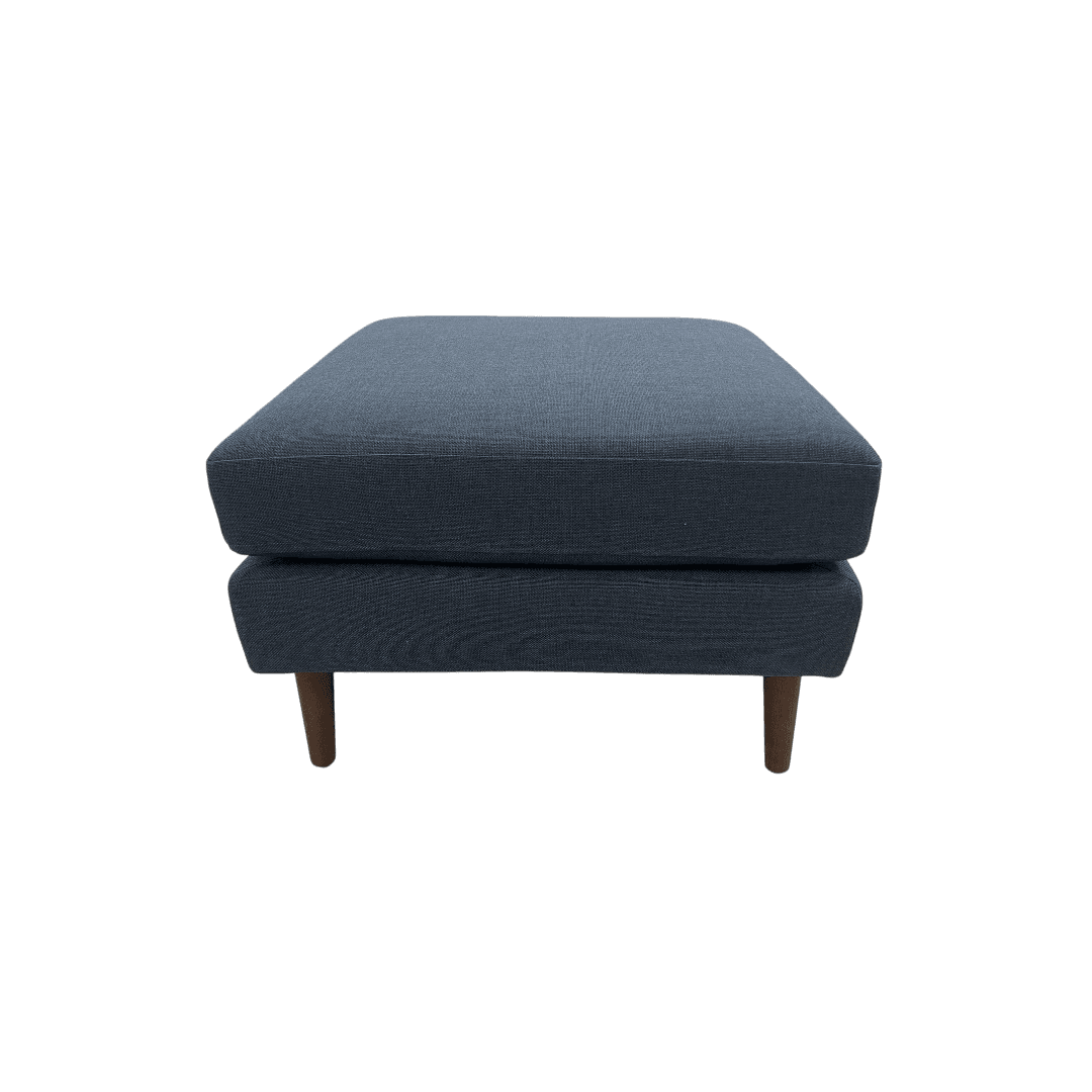 Burrow Nomad Ottoman - Navy Blue with Walnut Wood Leg Finish - Thumbnail 6