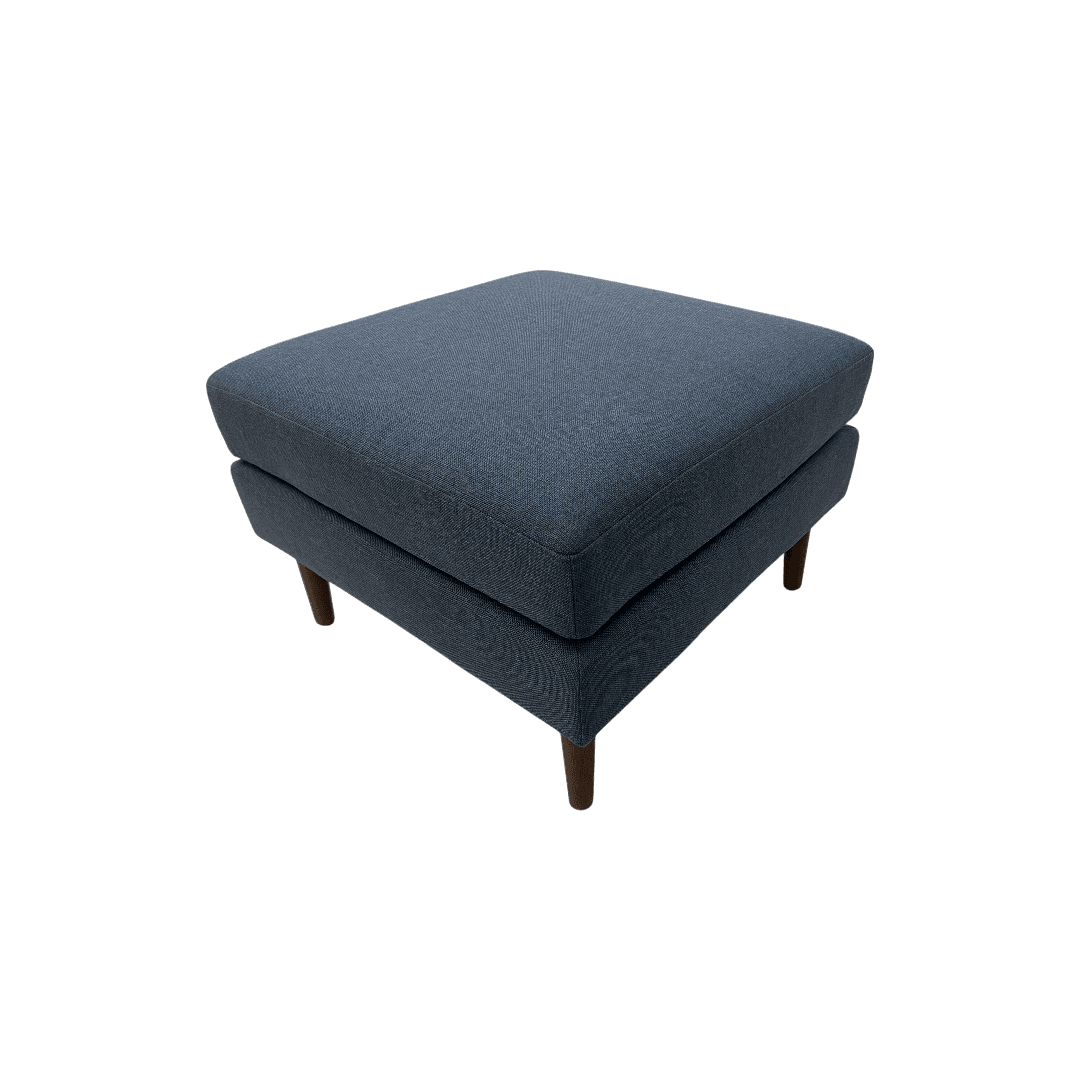Burrow Nomad Ottoman - Navy Blue with Walnut Wood Leg Finish - Thumbnail 10