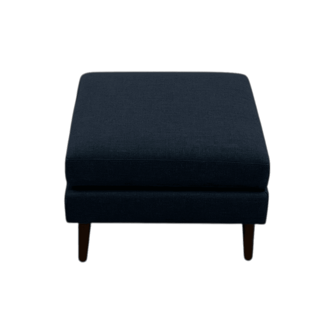 Burrow Nomad Ottoman - Navy Blue with Walnut Wood Leg Finish - Thumbnail 5
