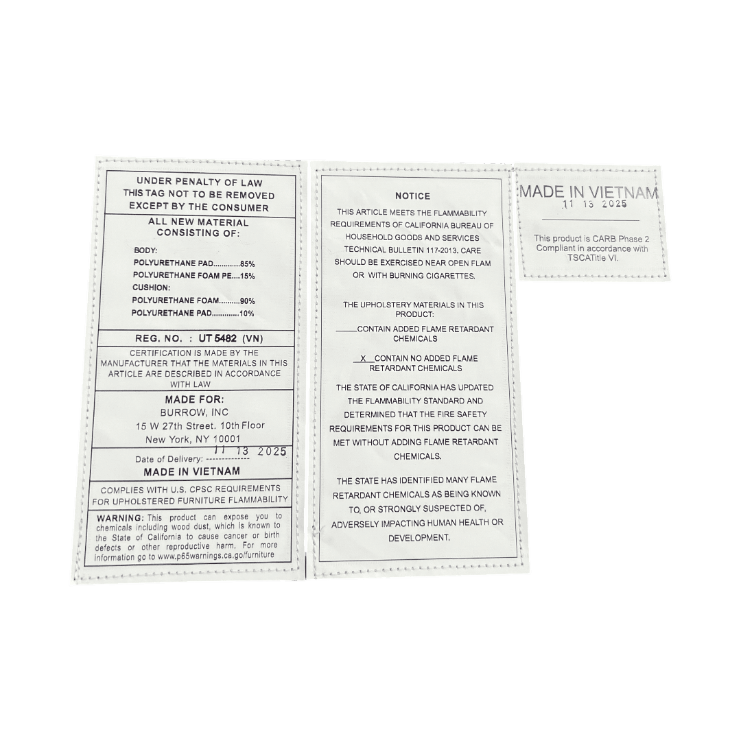 Burrow Nomad Ottoman - Navy Blue with Walnut Wood Leg Finish - Thumbnail 12