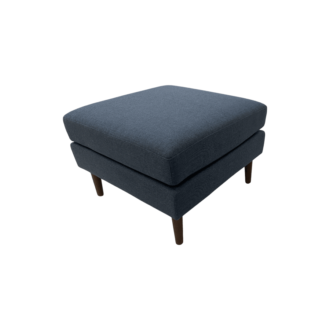 Burrow Nomad Ottoman - Navy Blue with Walnut Wood Leg Finish - Thumbnail 9