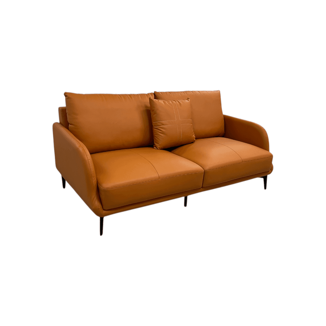 Latitude Run Orange Genuine Leather Standard Sofa Cushion Loveseat - Thumbnail 2