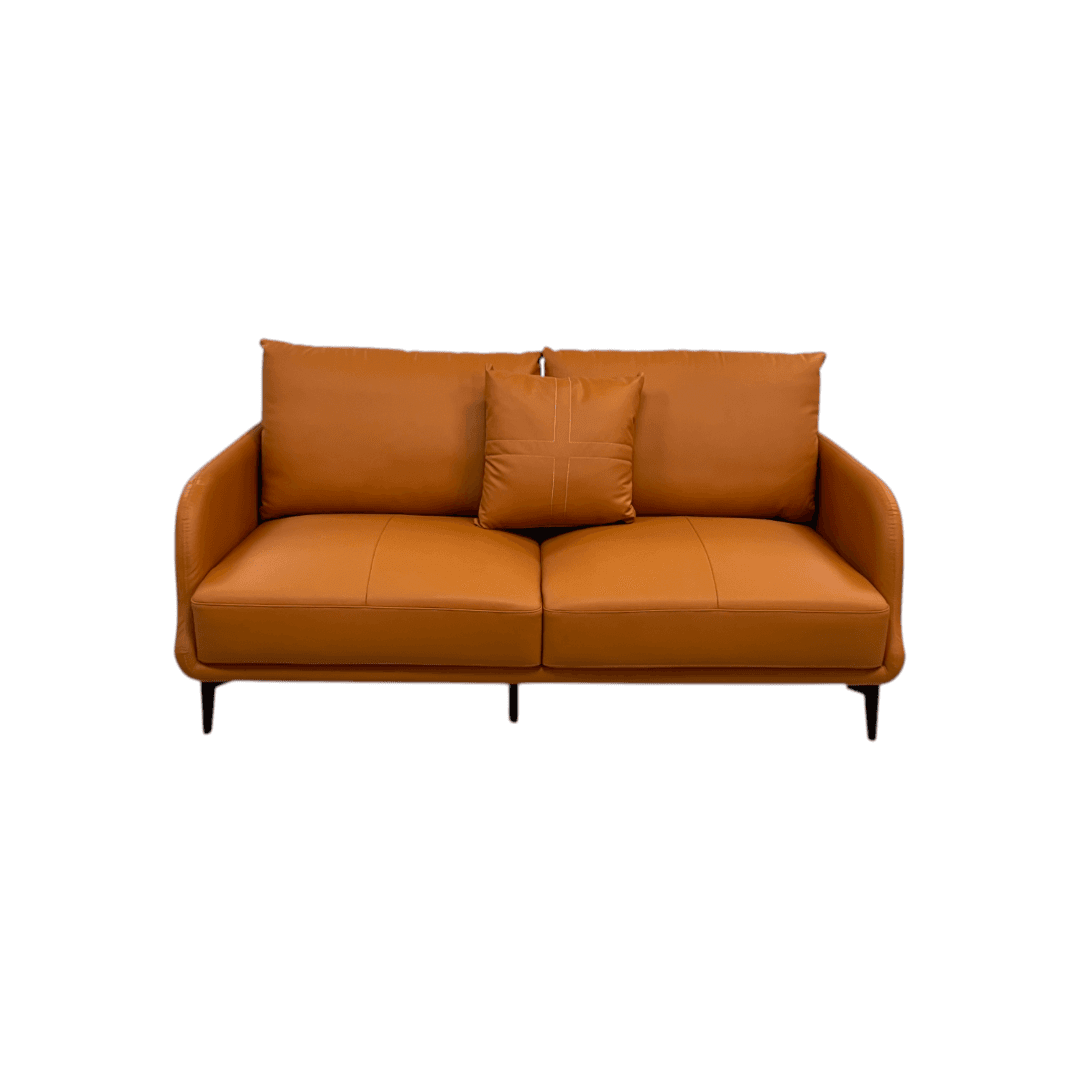 Latitude Run Orange Genuine Leather Standard Sofa Cushion Loveseat - Thumbnail 4