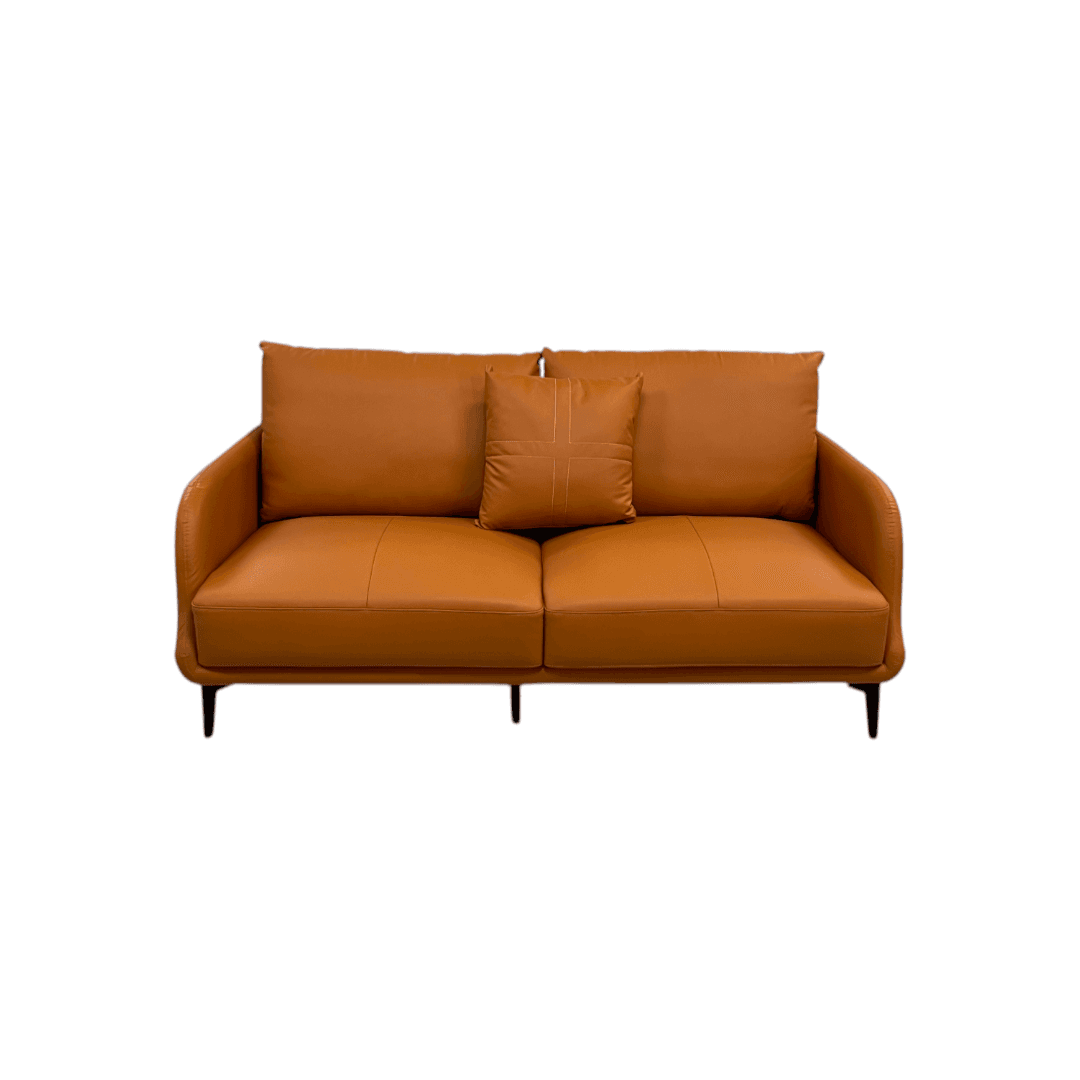 Latitude Run Orange Genuine Leather Standard Sofa Cushion Loveseat - Thumbnail 3