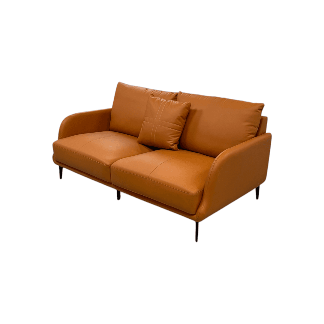 Latitude Run Orange Genuine Leather Standard Sofa Cushion Loveseat - Thumbnail 7
