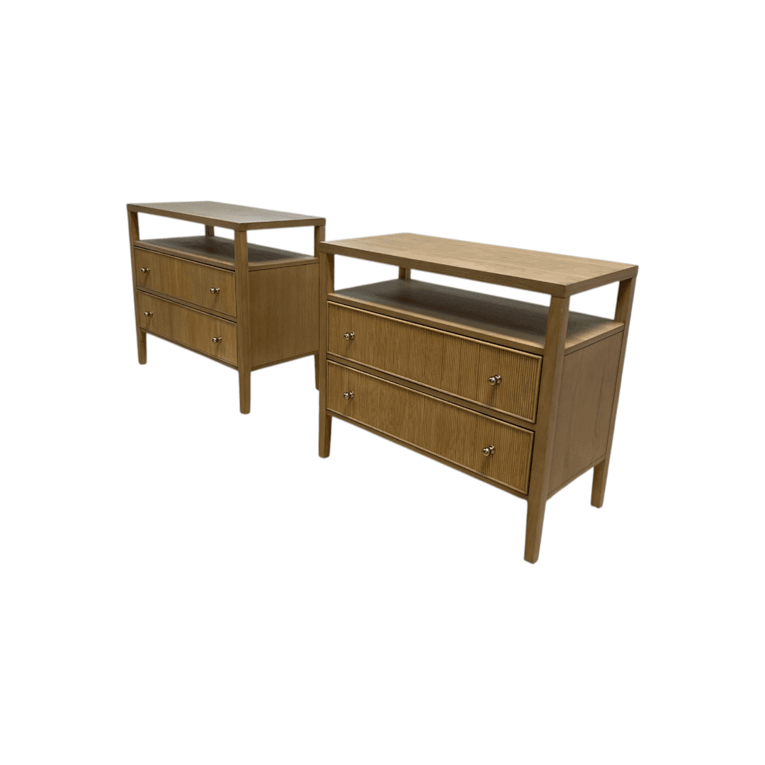 Hokku Designs Taube Highland Open Shelf 2-Drawer Nightstand Set - Thumbnail 7