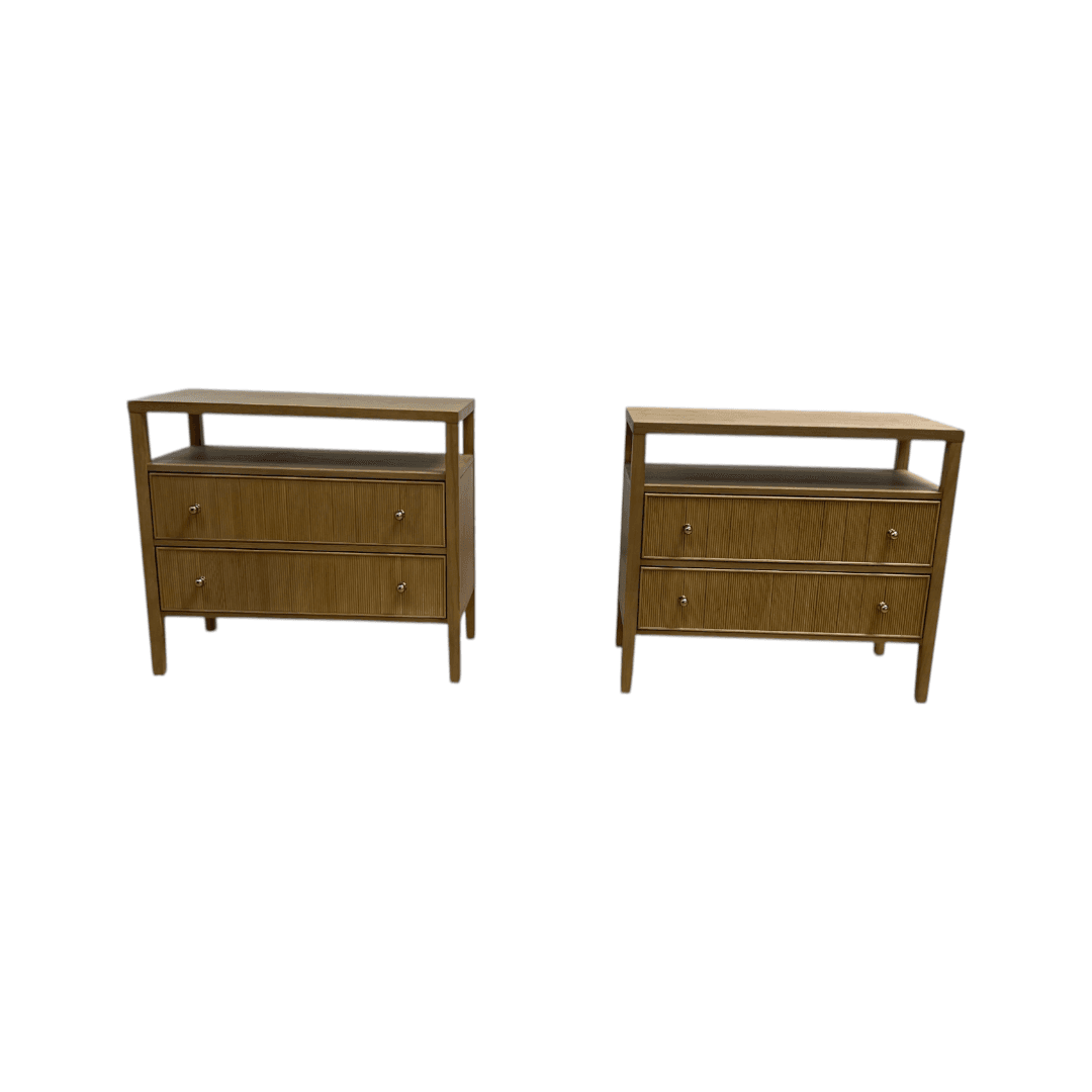 Hokku Designs Taube Highland Open Shelf 2-Drawer Nightstand Set - Thumbnail 5