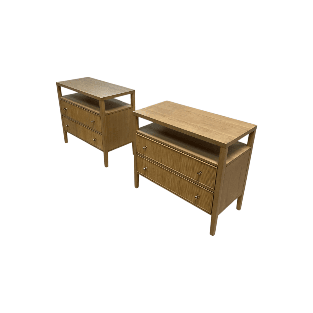 Hokku Designs Taube Highland Open Shelf 2-Drawer Nightstand Set - Thumbnail 6