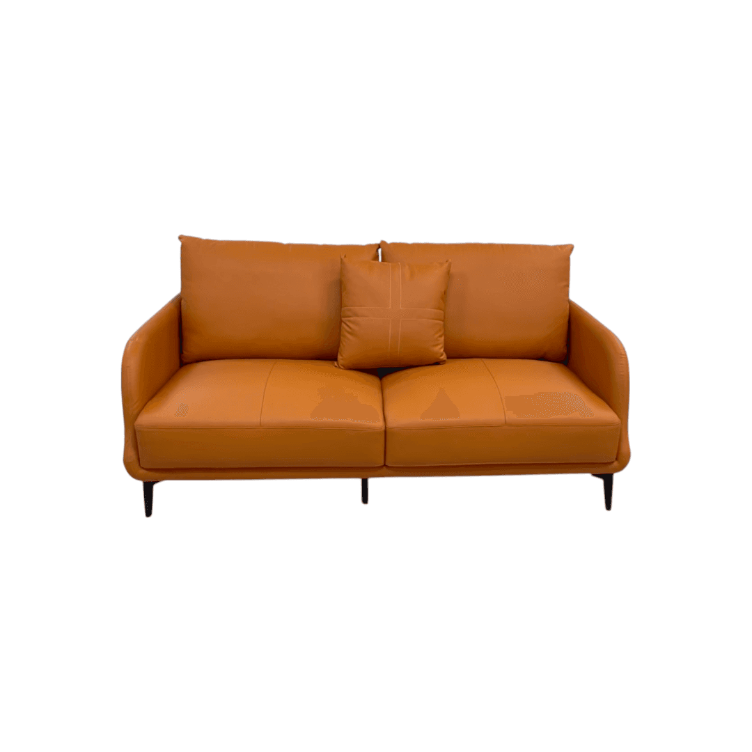 Latitude Run Orange Genuine Leather Standard Sofa Cushion Loveseat - Thumbnail 12