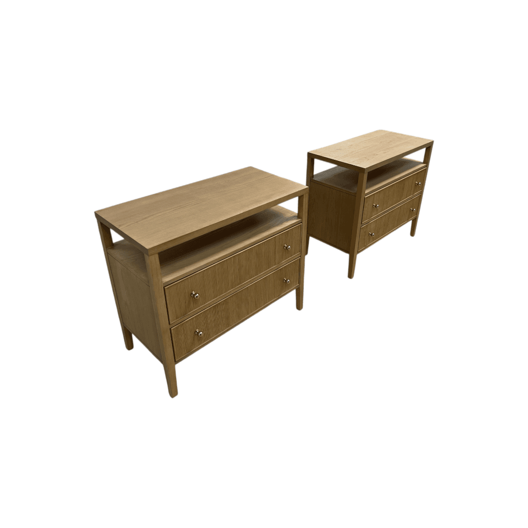 Hokku Designs Taube Highland Open Shelf 2-Drawer Nightstand Set - Thumbnail 8