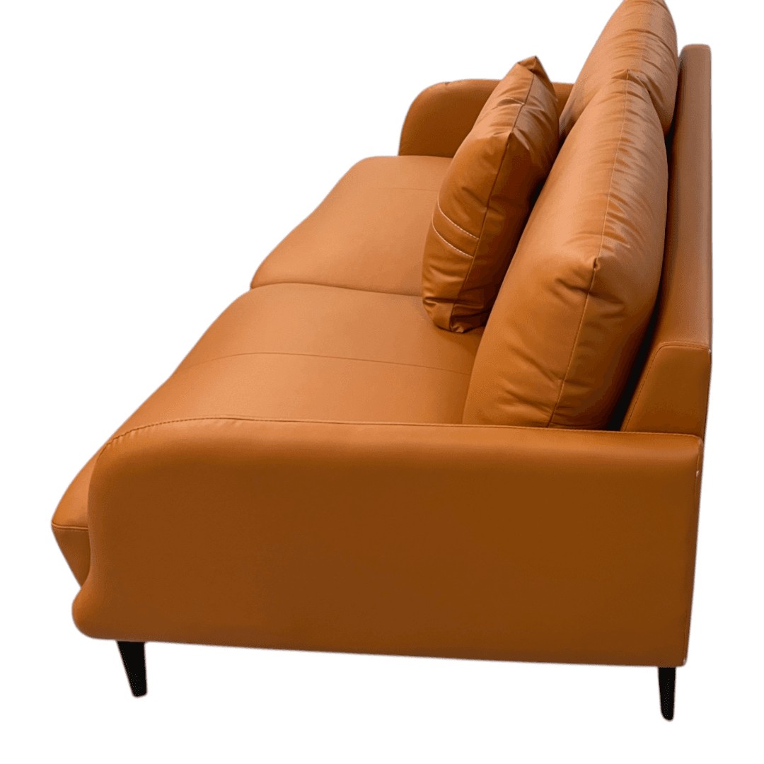 Latitude Run Orange Genuine Leather Standard Sofa Cushion Loveseat - Thumbnail 9