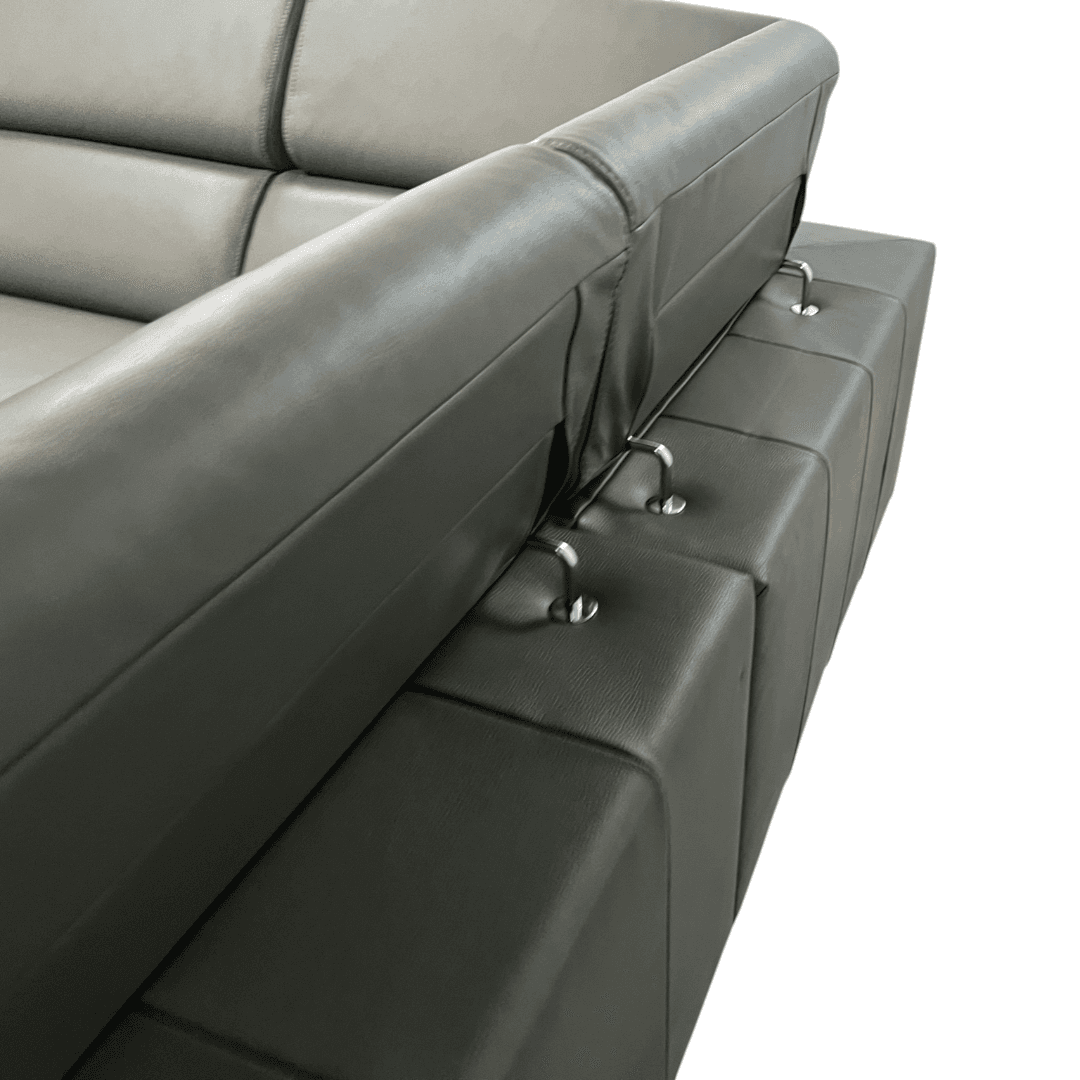 Ebern Designs Italian Leather Power Reclining European Sectional with Adjustable Headrests & Armrest Veeha - Thumbnail 10