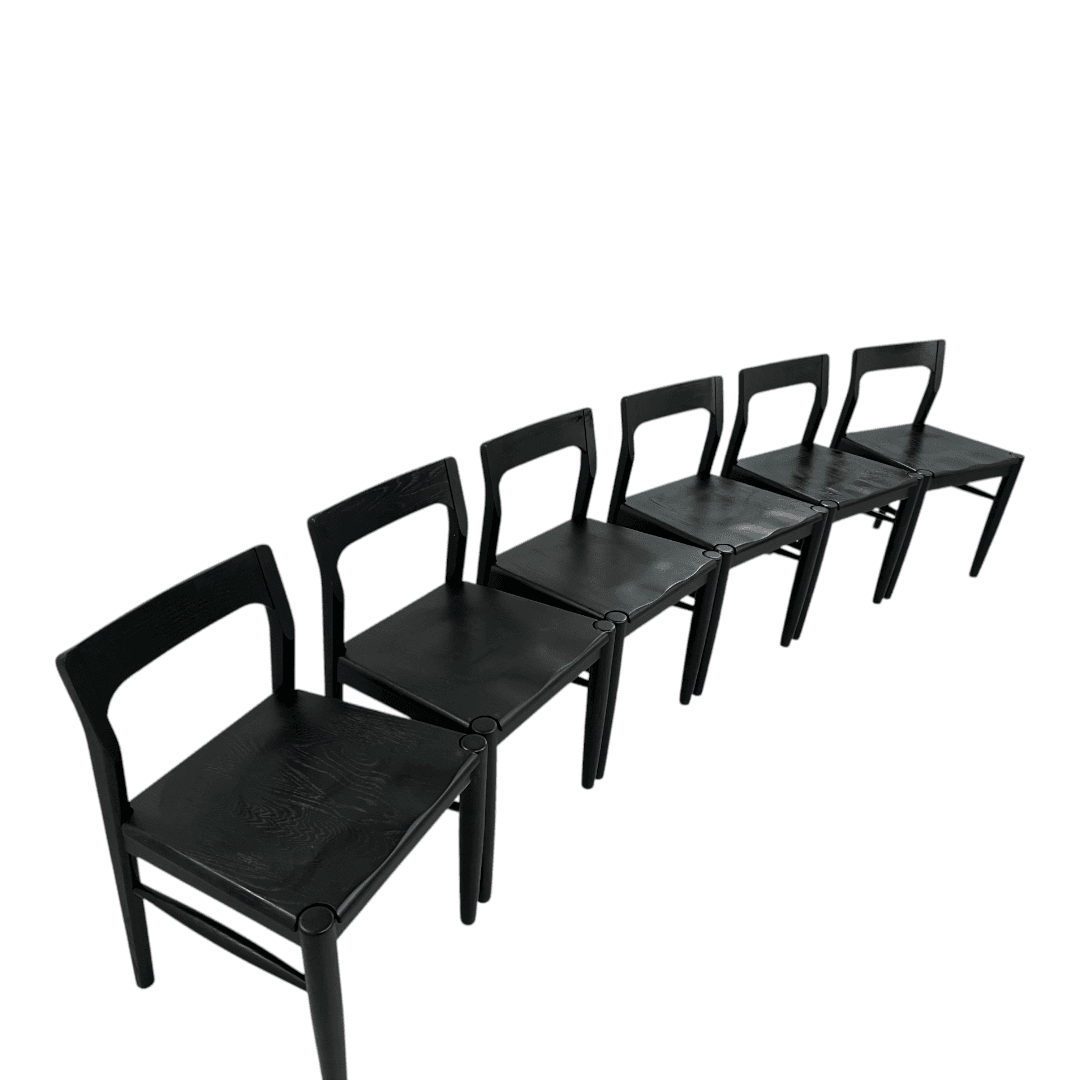 Moe's Home Owing Oak Wood Black Side Dining Chair Set of 6 - Thumbnail 10