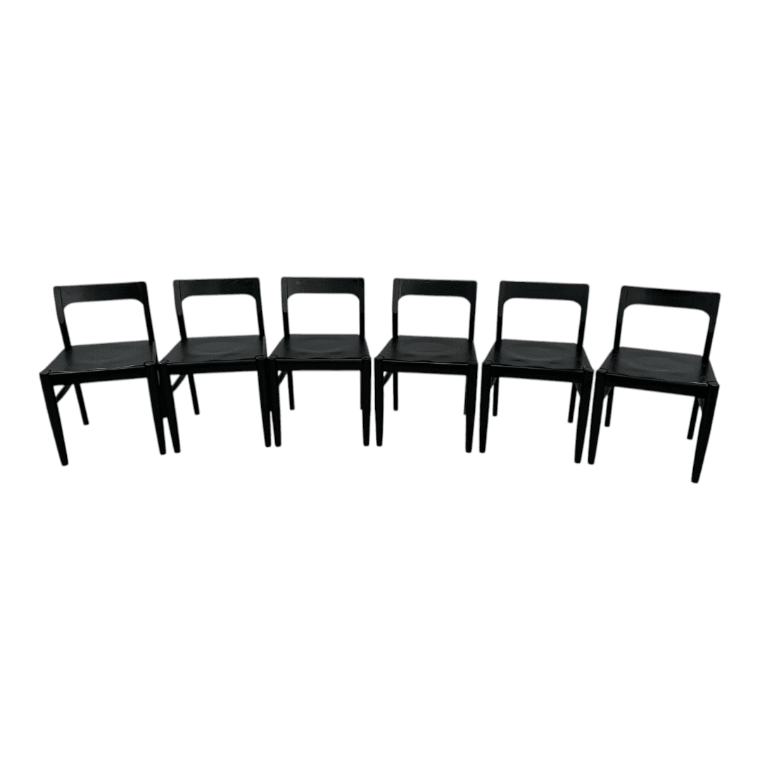 Moe's Home Owing Oak Wood Black Side Dining Chair Set of 6 - Thumbnail 9