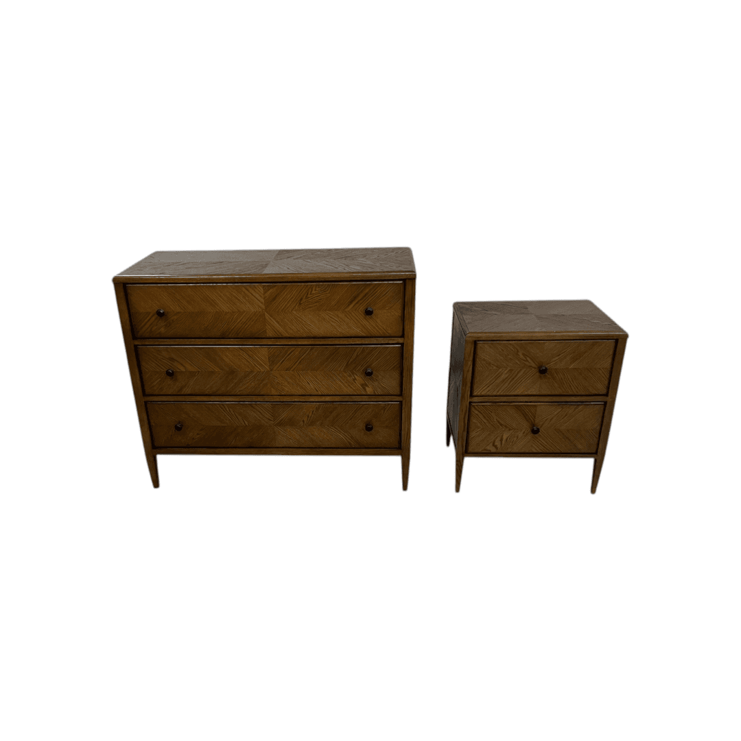 Theodore Alexander Nova Two Drawers Night Stand and Chest of Drawers Set - Thumbnail 3