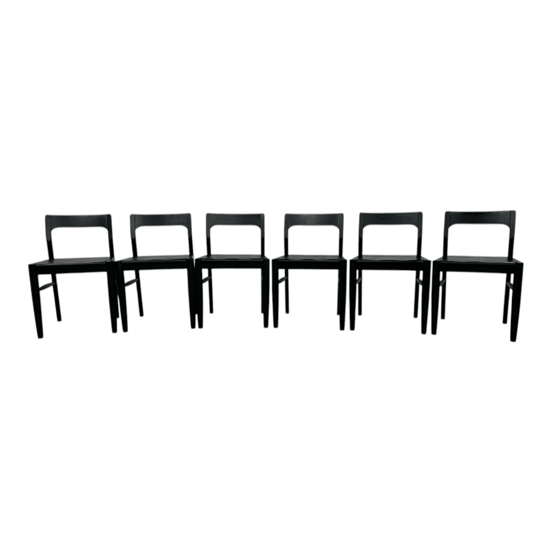 Moe's Home Owing Oak Wood Black Side Dining Chair Set of 6 - Thumbnail 8