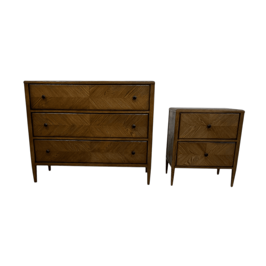 Theodore Alexander Nova Two Drawers Night Stand and Chest of Drawers Set - Thumbnail 2