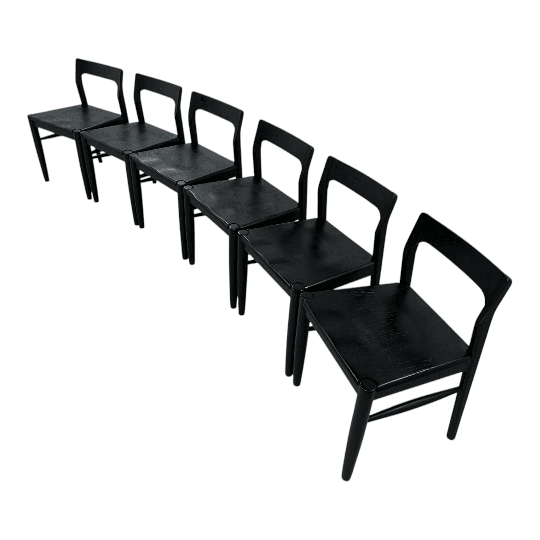 Moe's Home Owing Oak Wood Black Side Dining Chair Set of 6 - Thumbnail 11