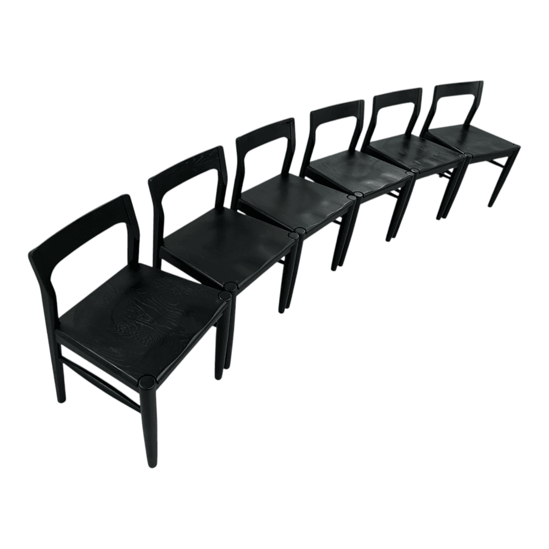 Moe's Home Owing Oak Wood Black Side Dining Chair Set of 6 - Thumbnail 12