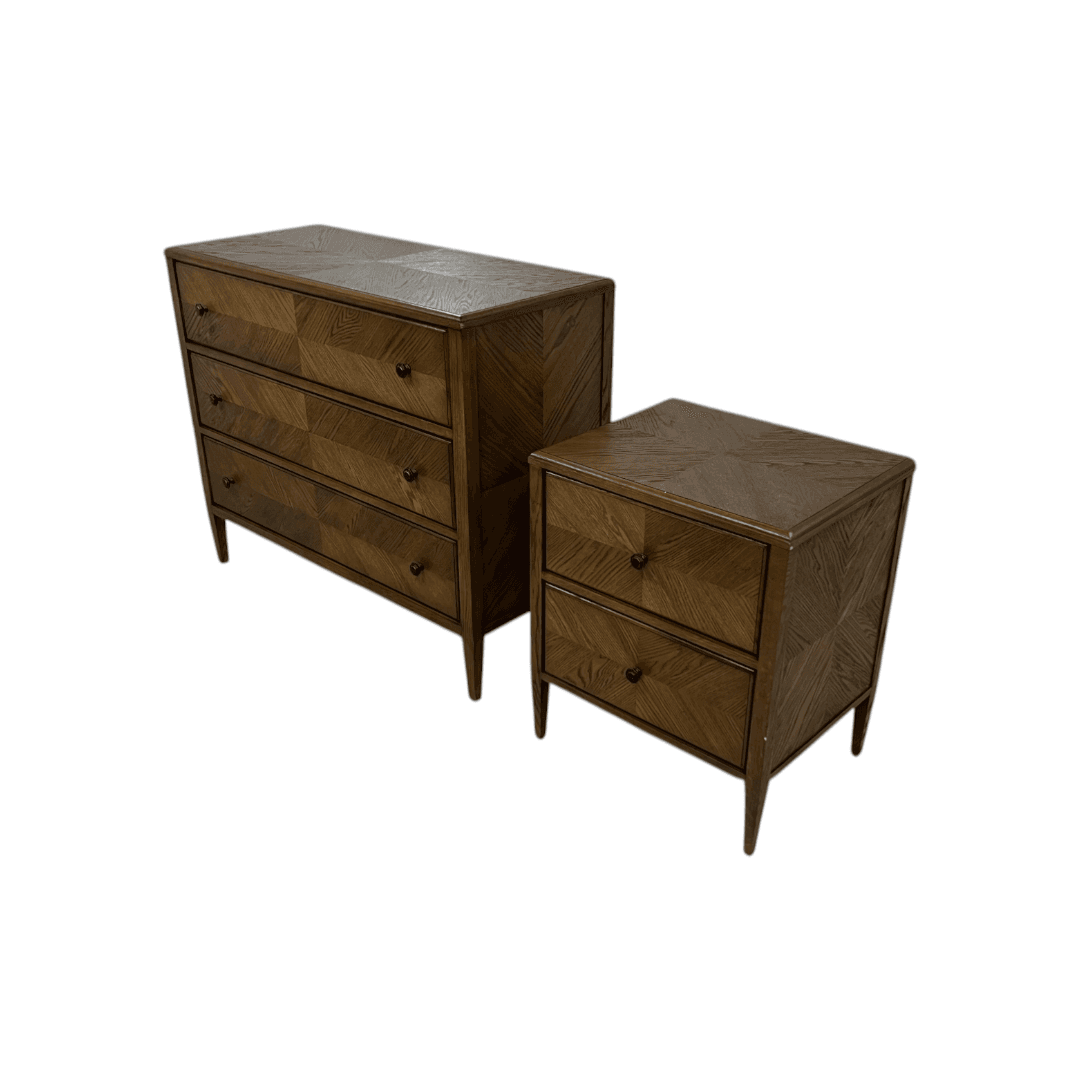 Theodore Alexander Nova Two Drawers Night Stand and Chest of Drawers Set - Thumbnail 5