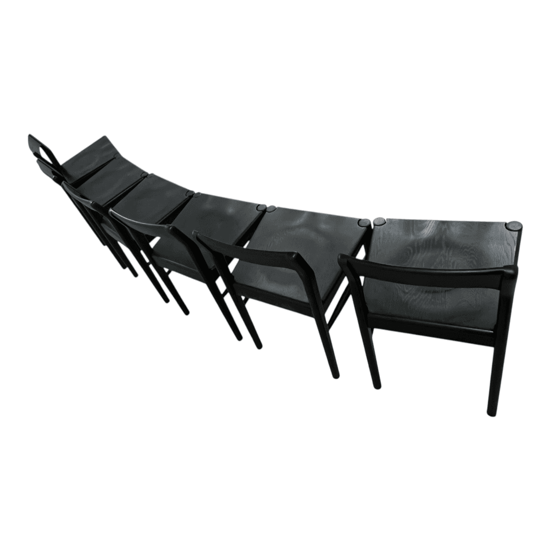 Moe's Home Owing Oak Wood Black Side Dining Chair Set of 6 - Thumbnail 15