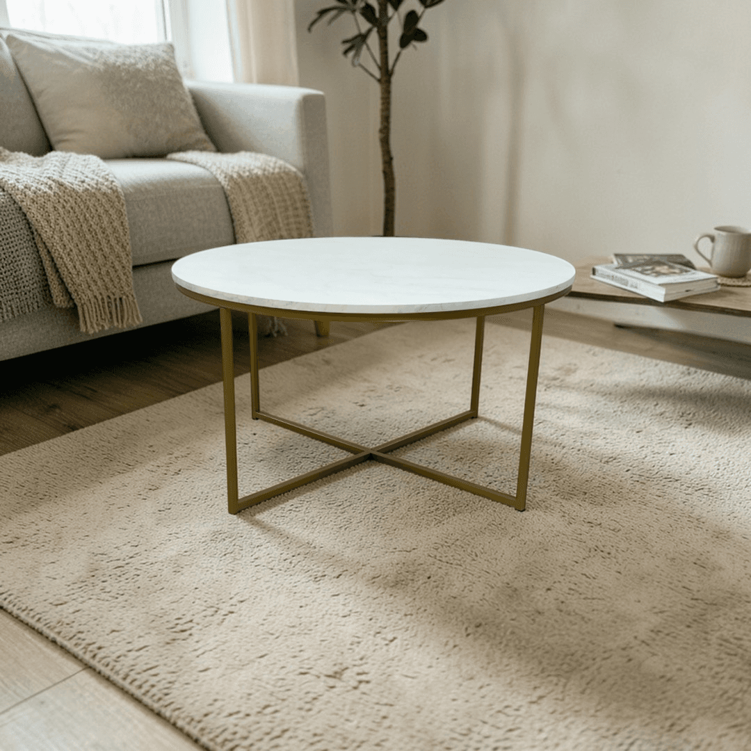 Walker Edison Modern Round Coffee Table - Image 1