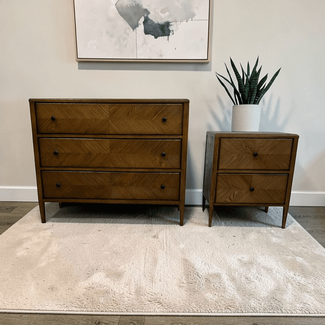 Theodore Alexander Nova Two Drawers Night Stand and Chest of Drawers Set - Image 1