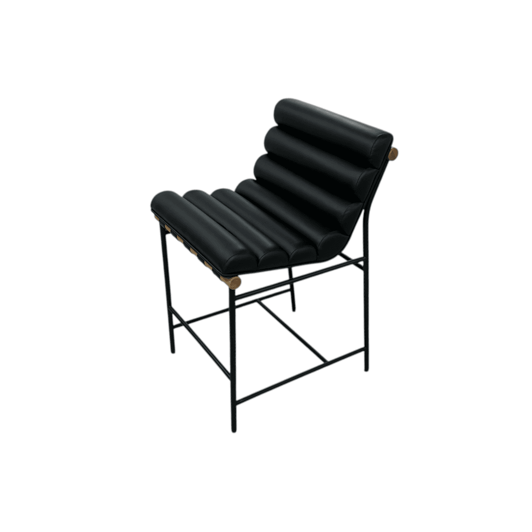 Denver Modern Vail Counter Stool - Black Leather - Thumbnail 5