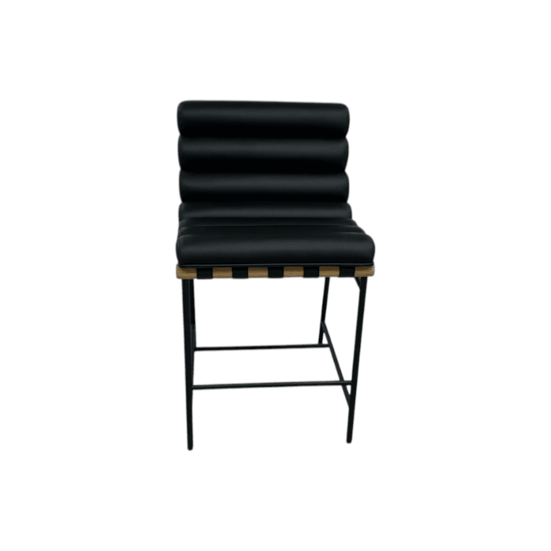 Denver Modern Vail Counter Stool - Black Leather - Thumbnail 8